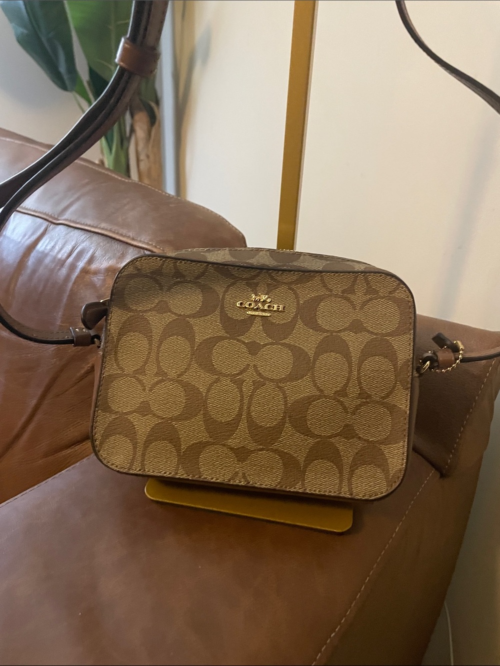 Coach Brown Signature Canvas Crossbody Bag